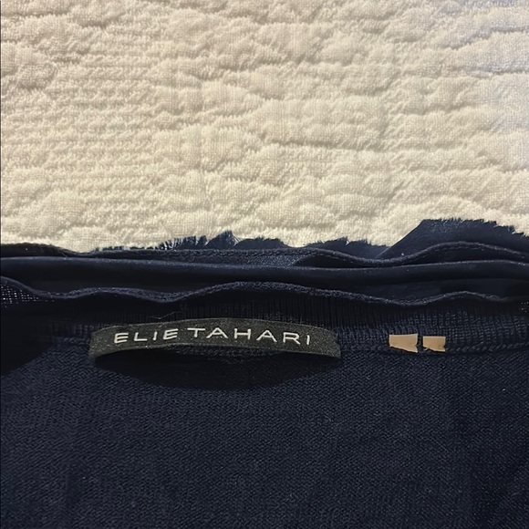 Elie Tahari Navy Zip up Cardigan Jacket - Picture 10 of 13